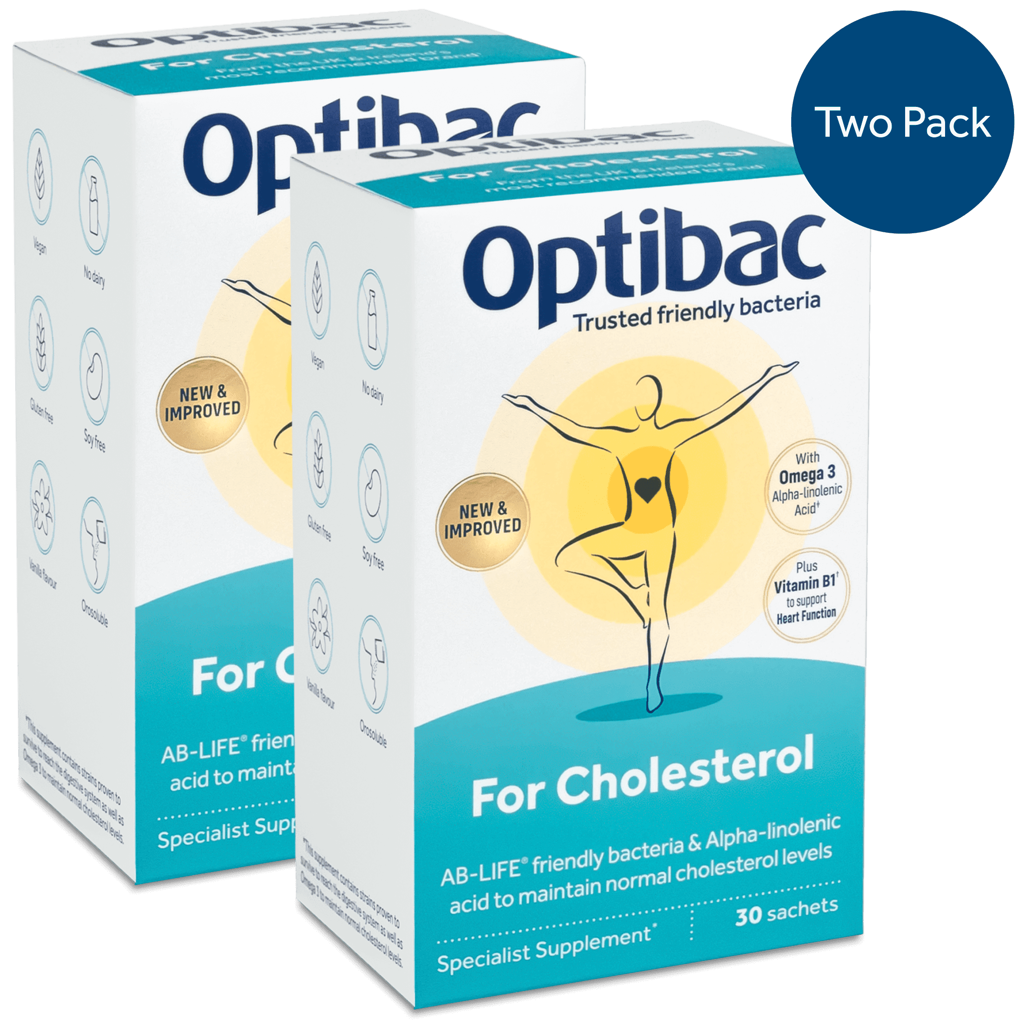 Optibac Probiotics | For your cholesterol | contents | 60 sachets