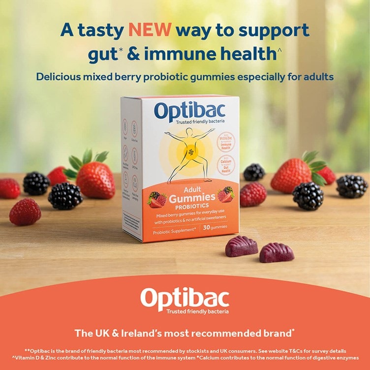 Optibac Probiotics Adult Gummies support gut and immune health