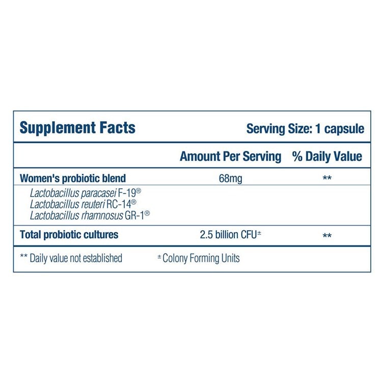 Optibac Probiotics For Women - supplement fact panel