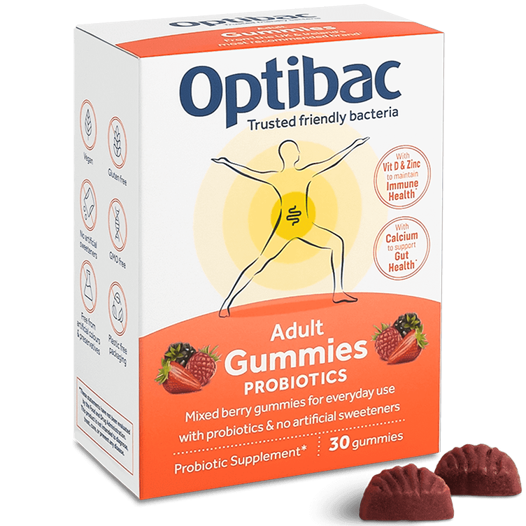 Optibac Probiotics Adult Gummies | adult gummy vitamins with added Vitamin D, calcium and zinc