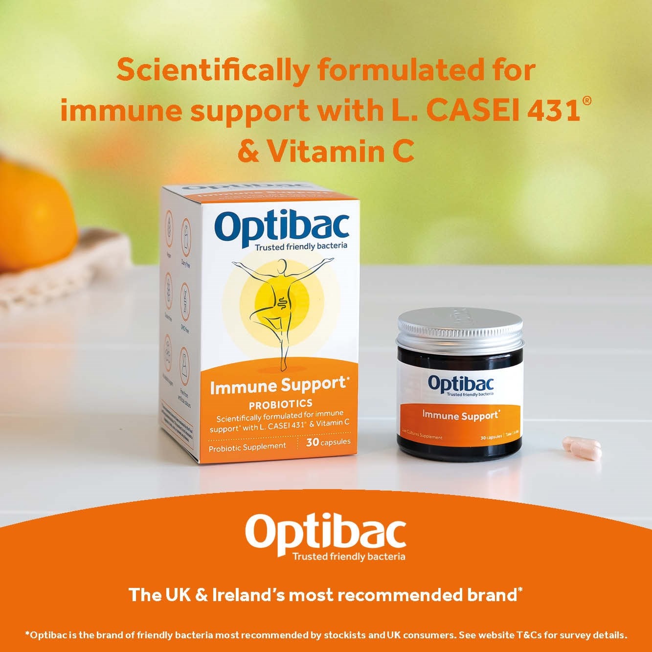 Optibac Probiotics Immune Support supports immunity