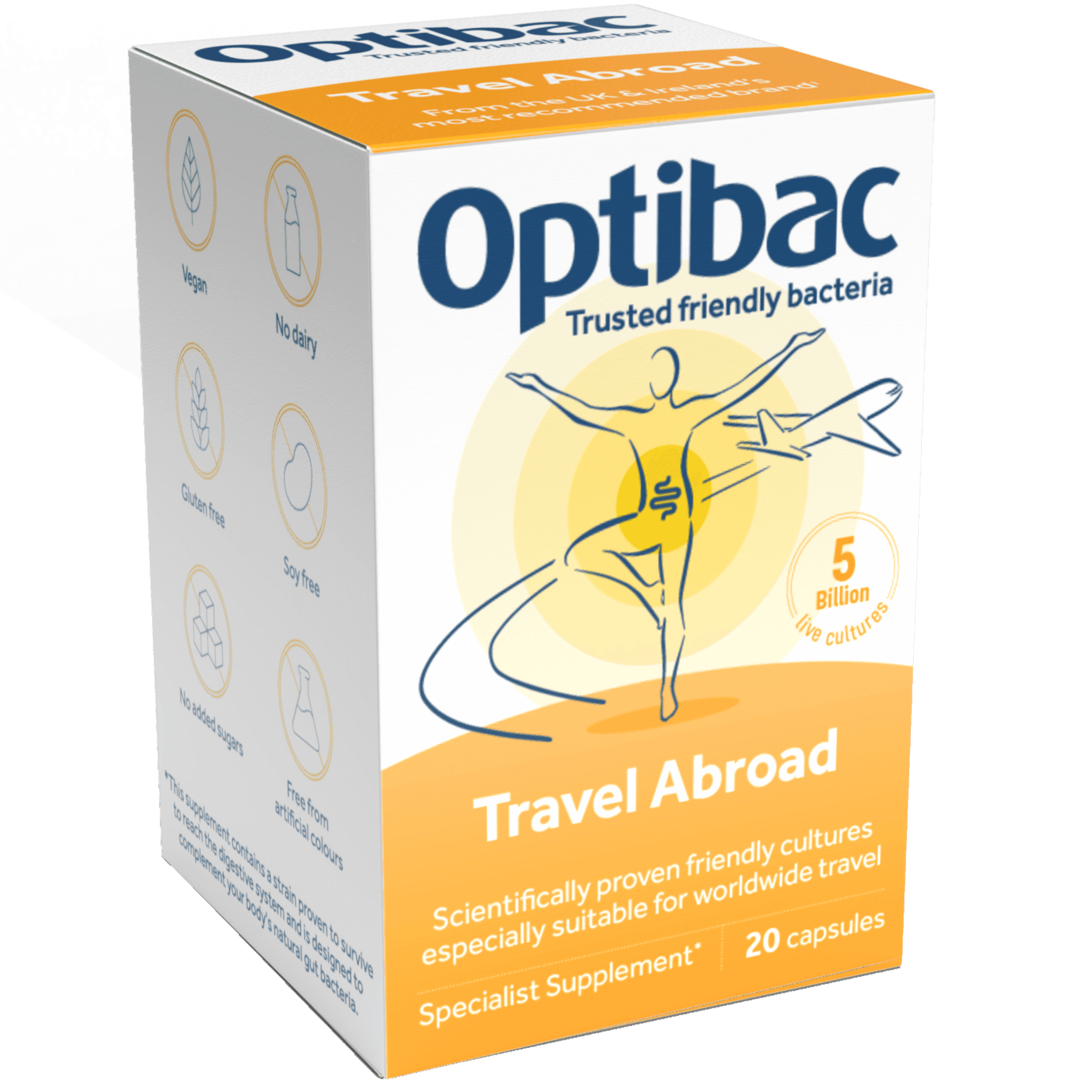 Optibac Probiotics | For travelling abroad | contents | 60 capsules