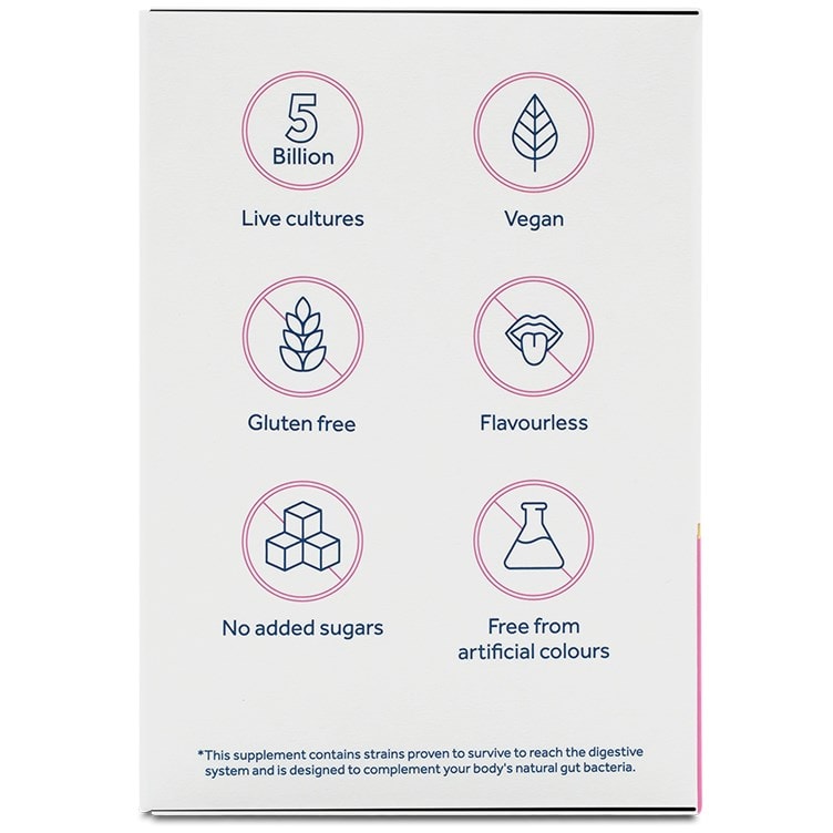 Optibac Probiotics One Week Flat (28 sachets) pack side shot