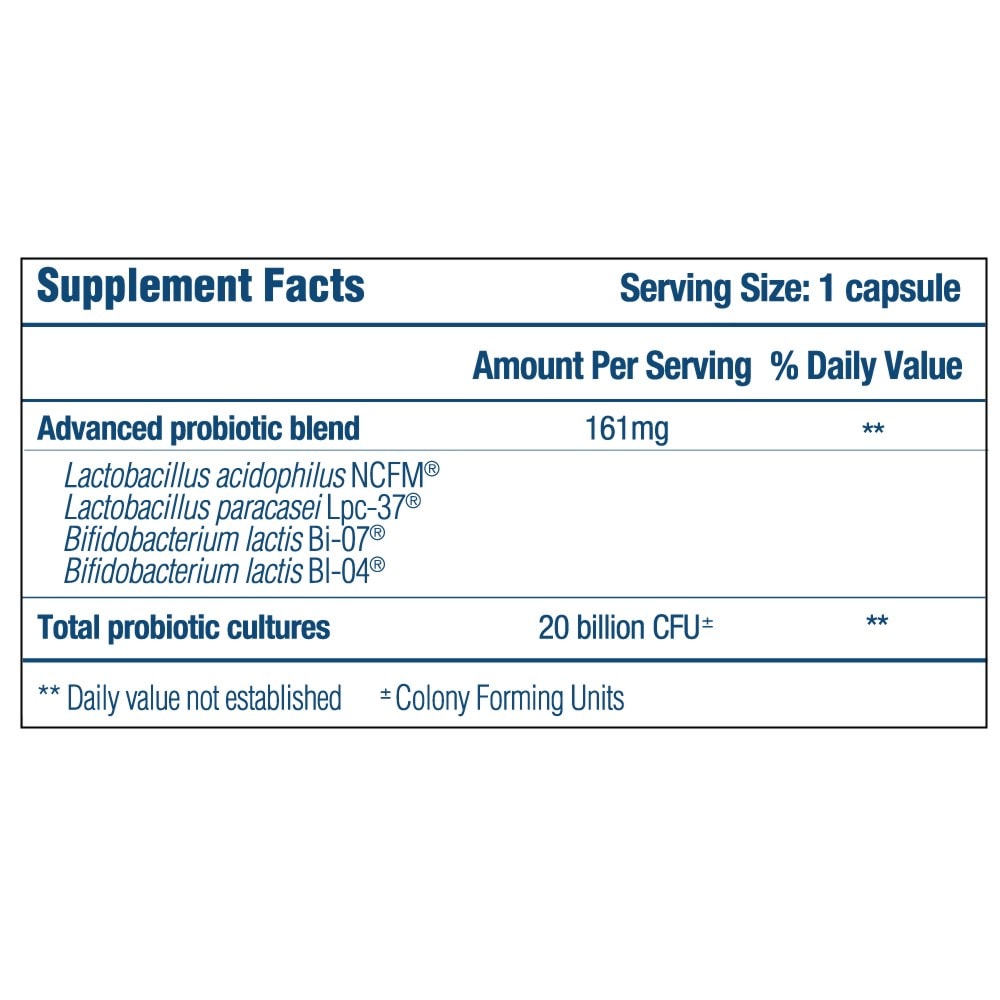 Optibac Probiotics Every Day EXTRA - supplement fact panel