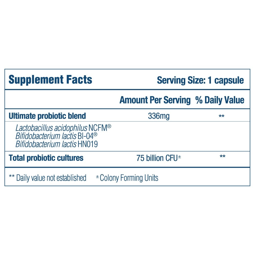 Optibac Probiotics Every Day MAX - maxiumum strength probiotics - supplement fact panel