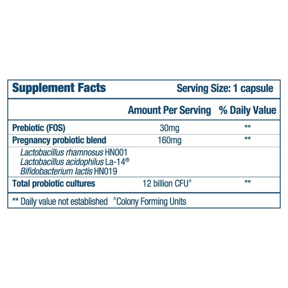 Optibac Probiotics Pregnancy - supplement fact panel