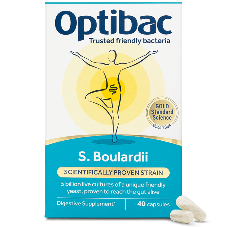 Optibac Probiotics Saccharomyces boulardii | pure saccharomyces boulardii probiotic supplement | 40 capsules