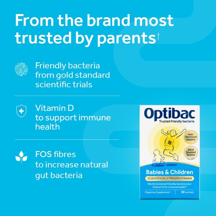 Optibac Probiotics Babies & Children - from the brand most trusted by parents, with Vitamin D to support immune health - 30 sachets