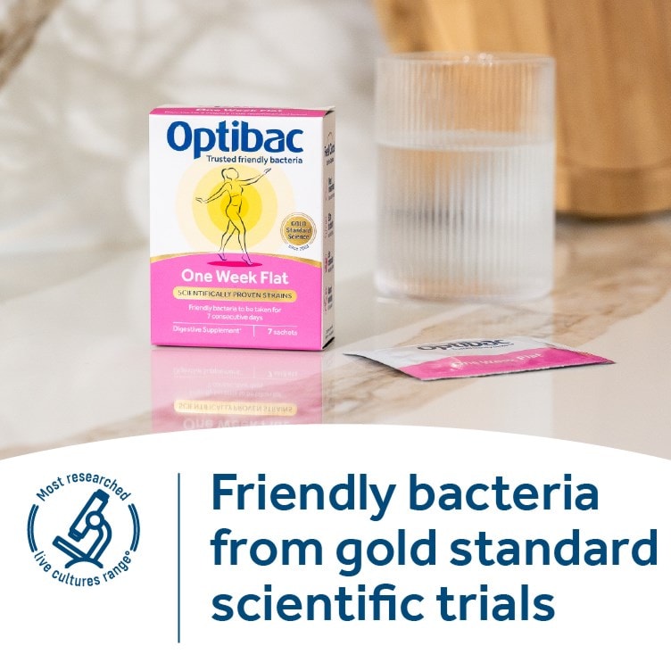 Optibac Probiotics One Week Flat - friendly bacteria from gold standard scientific trials 