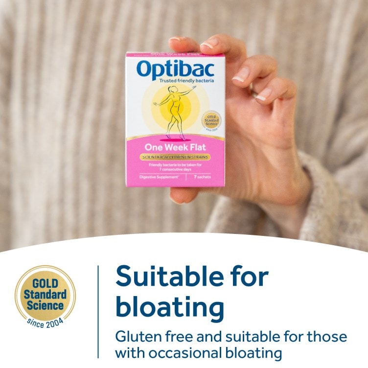 Optibac Probiotics One Week Flat - gluten free and suitable for those with occasional bloating