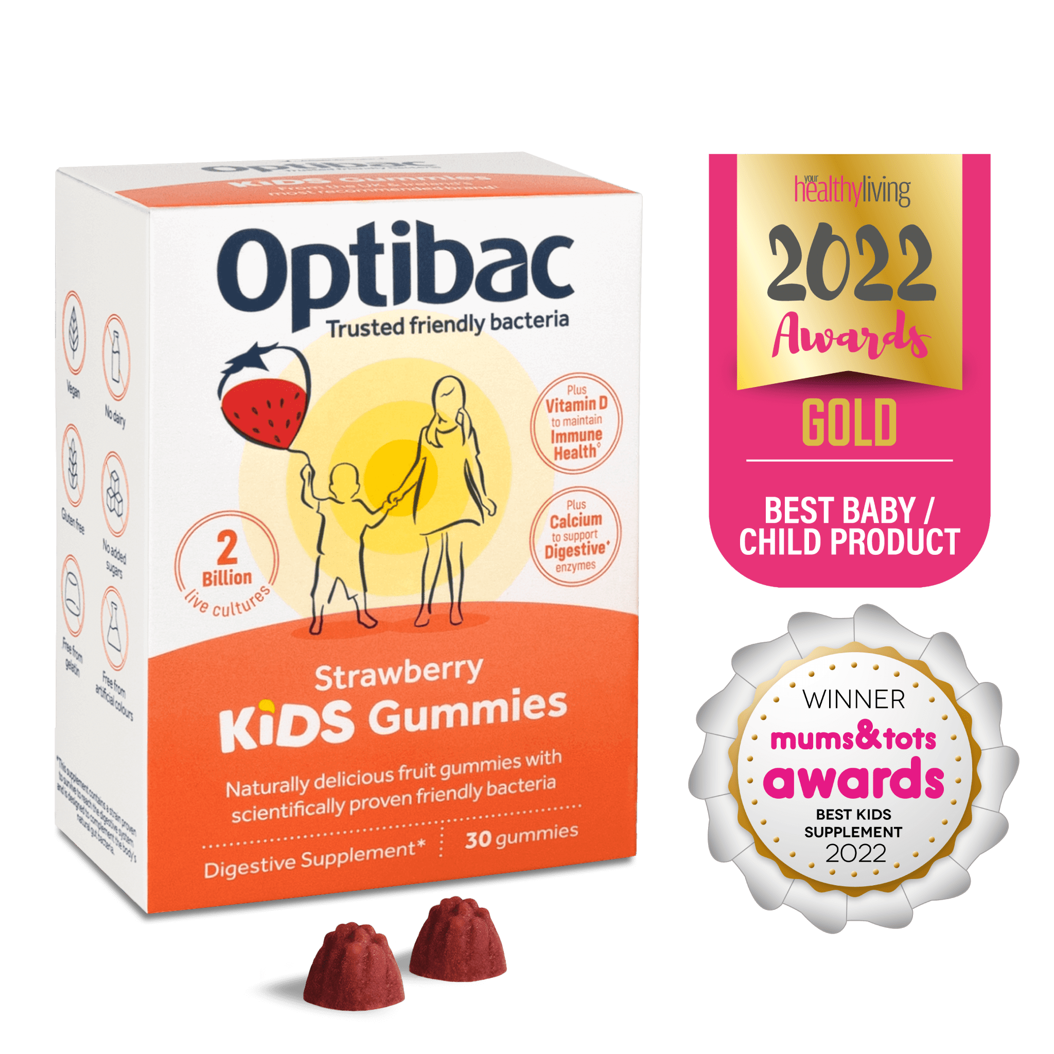 Optibac Probiotics Kids Gummies won a gold award