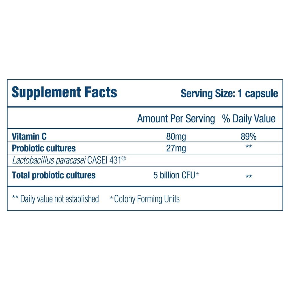 Optibac Probiotics Immune Support - Supplement fact panel