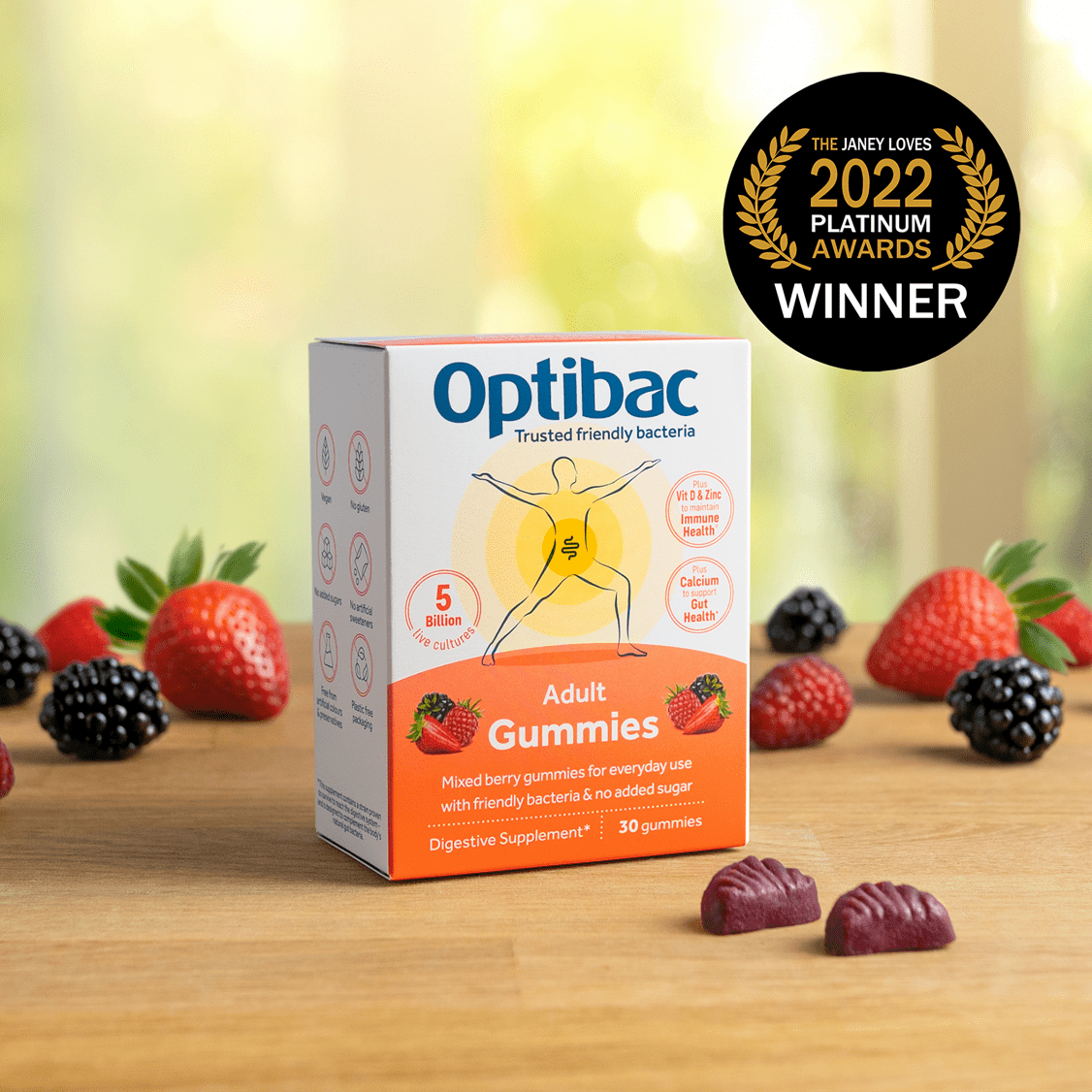 Adult Gummies Wins Janey Loves Platinum Award Optibac Probiotics 