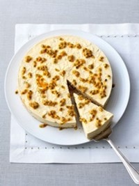 Photograph of Passionfruit and orange cheesecake