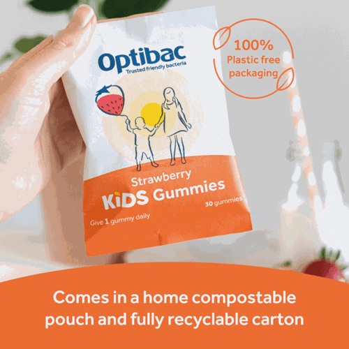 Optibac Kids Gummies compostable pouch