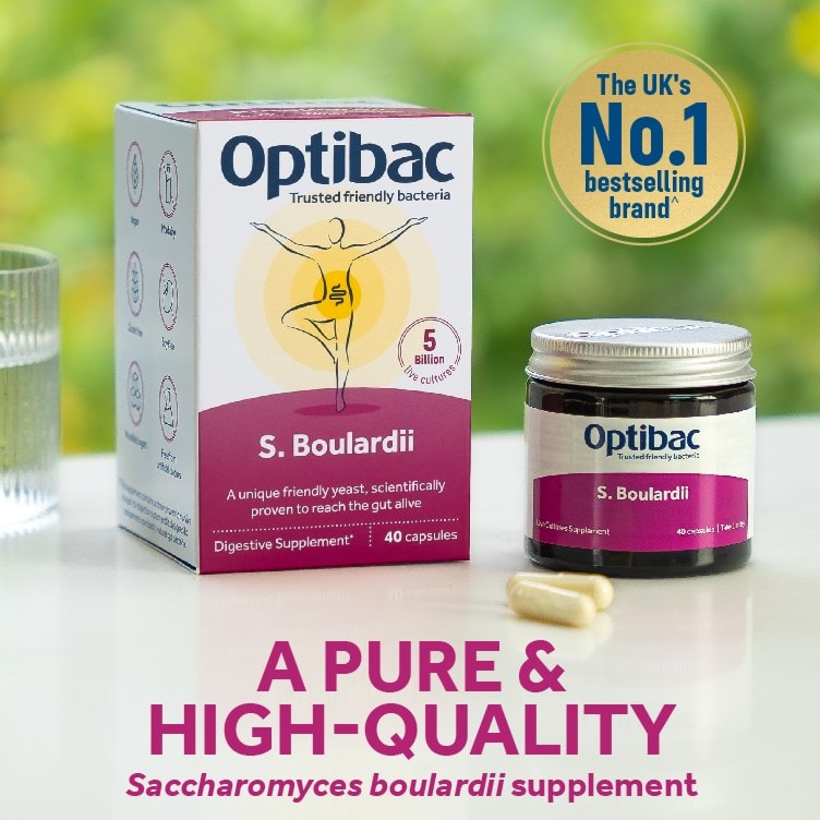 Optibac Probiotics Saccharomyces boulardii - a pure high-quality supplement - 16 capsules