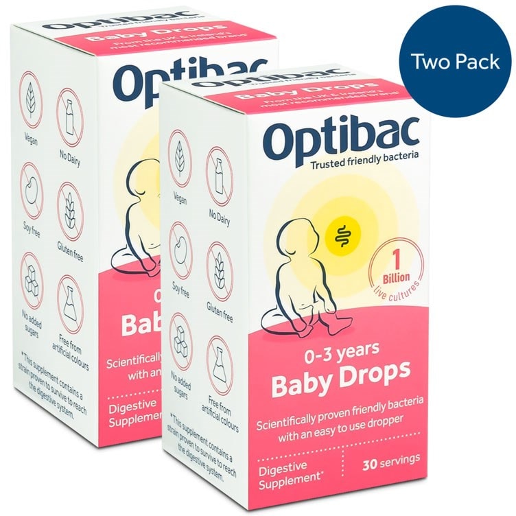 Optibac Probiotics Baby Drops Liquid Vegan Probiotic Drops To Support Baby's Digestion (60 servings)