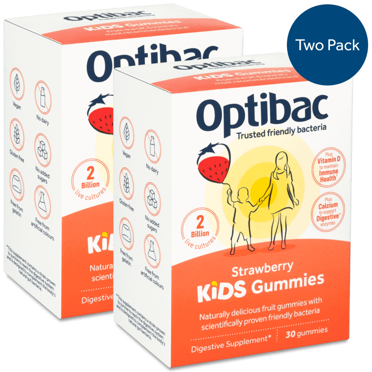 Optibac Probiotics Kids Gummies - two pack bundle of kids probiotic gummies