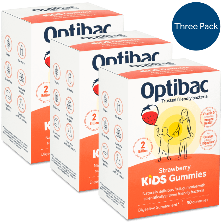 Optibac Probiotics Kids Gummies - three pack bundle of kids probiotic gummies