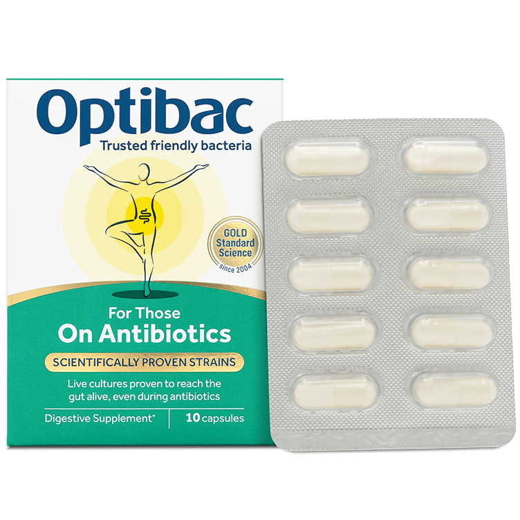 Optibac Probiotics For Those On Antibiotics - front of pack - 30 capsules