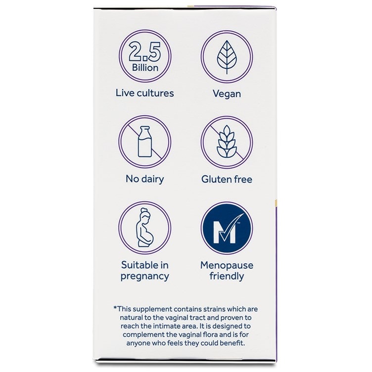 Optibac Probiotics For Women - vaginal probiotics - 14 capsules side of pack icons