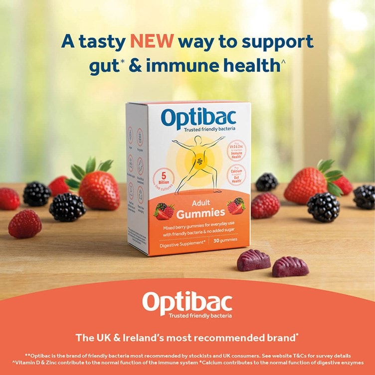 Optibac Probiotics Adult Gummies support gut and immune health