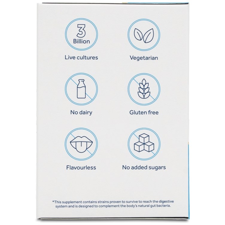 Optibac Probiotics Babies & Children - side of pack (30 sachets) icons