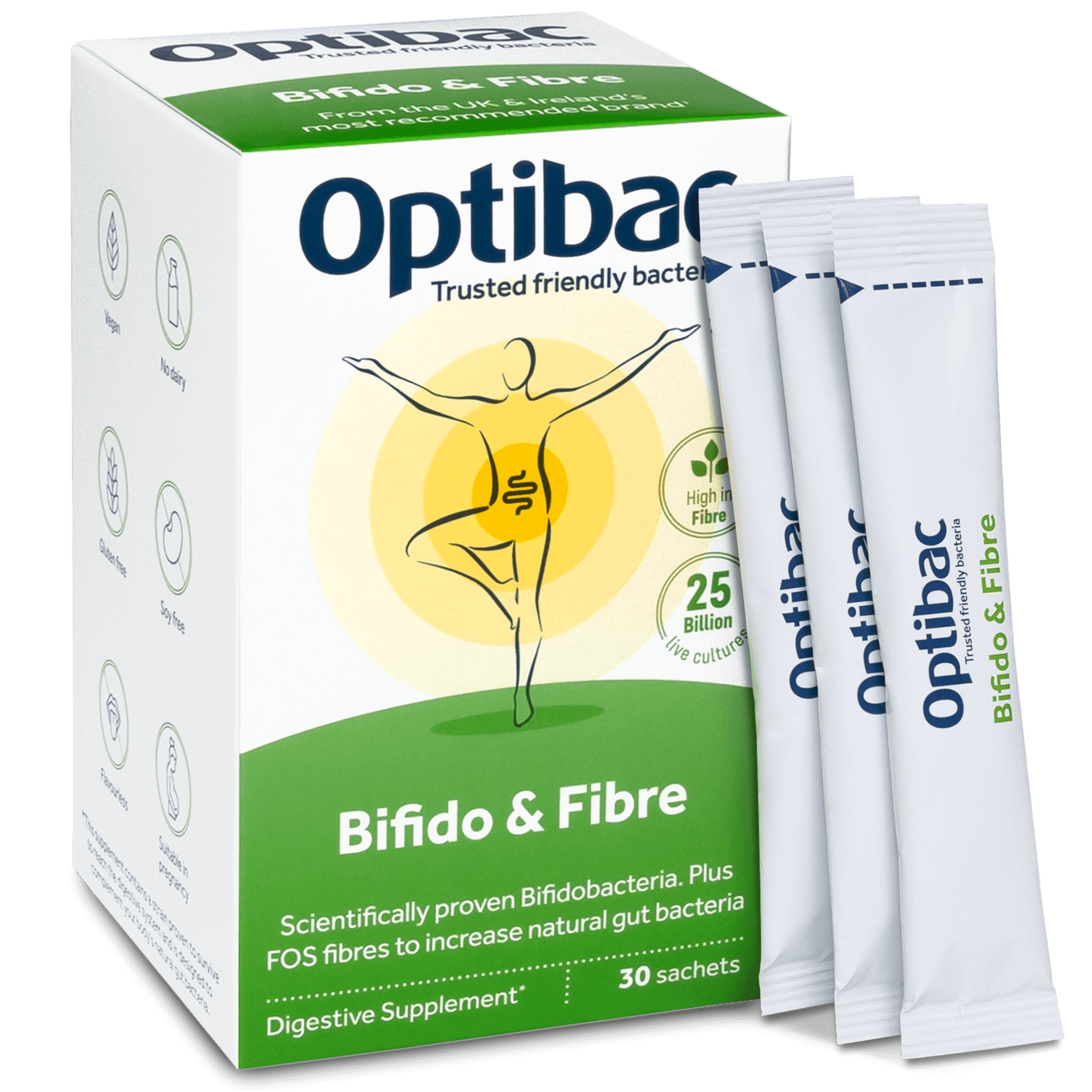 Optibac Probiotics Bifido & Fibre | probiotics for constipation | bifidobacterium probiotic with FOS prebiotic