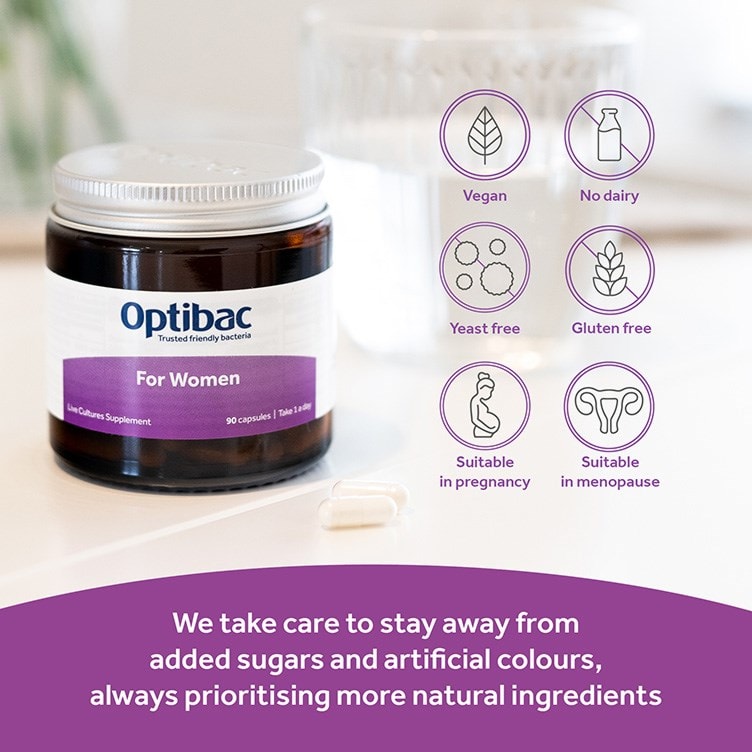 Optibac Probiotics For Women - made with only natural ingredients and is suitable in pregnancy and menopause