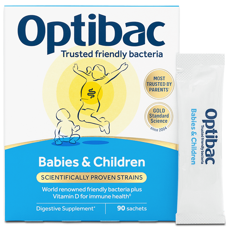 Optibac Probiotics Babies & Children - children's digestive supplement with added Vitamin D | 90 sachets