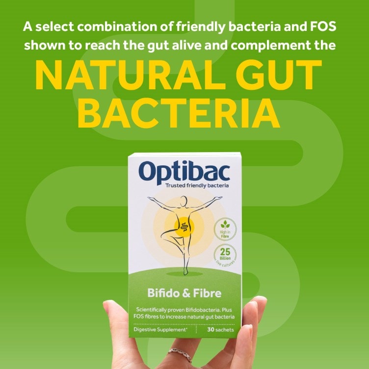 Optibac Probiotics Bifido & Fibre - with FOS fibres to complement natural gut bacteria