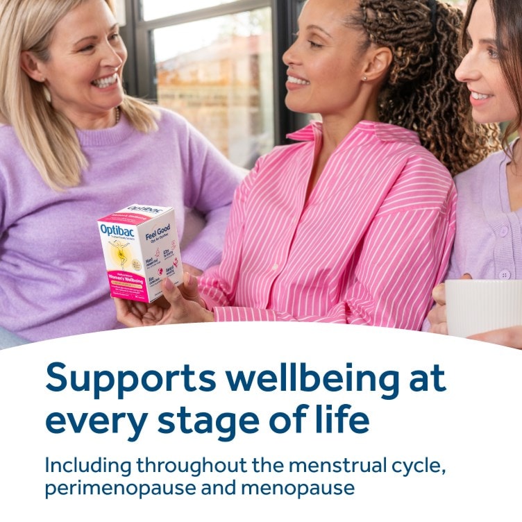 Optibac Probiotics Women's Wellbeing - supports wellbeing at every stage of life, including throughout the menstrual cycle, perimenopause and menopause - 90 capsules