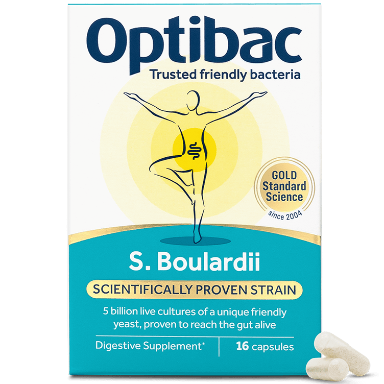 Optibac Probiotics Saccharomyces boulardii | pure saccharomyces boulardii probiotic supplement | 16 capsules