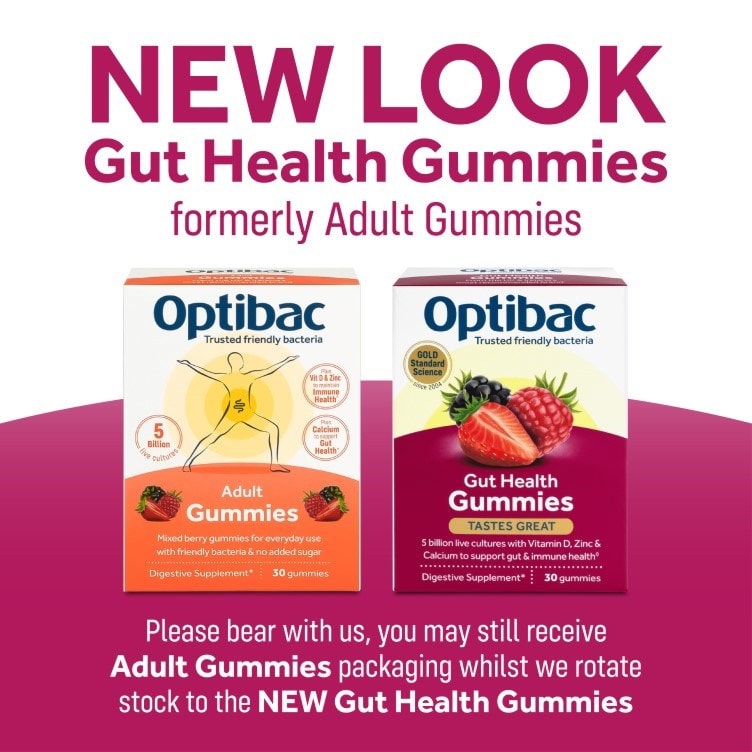 Optibac Gut Health Gummies - new look probiotic gummies for gut health - 90