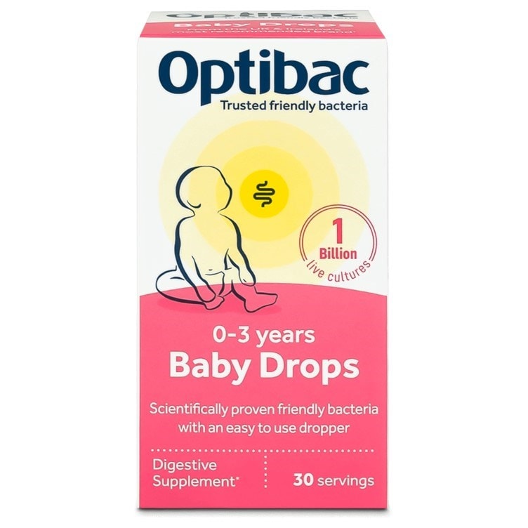 Optibac Probiotics Baby Drops - probiotic drops for babies, infants and young children from birth onwards - front of pack