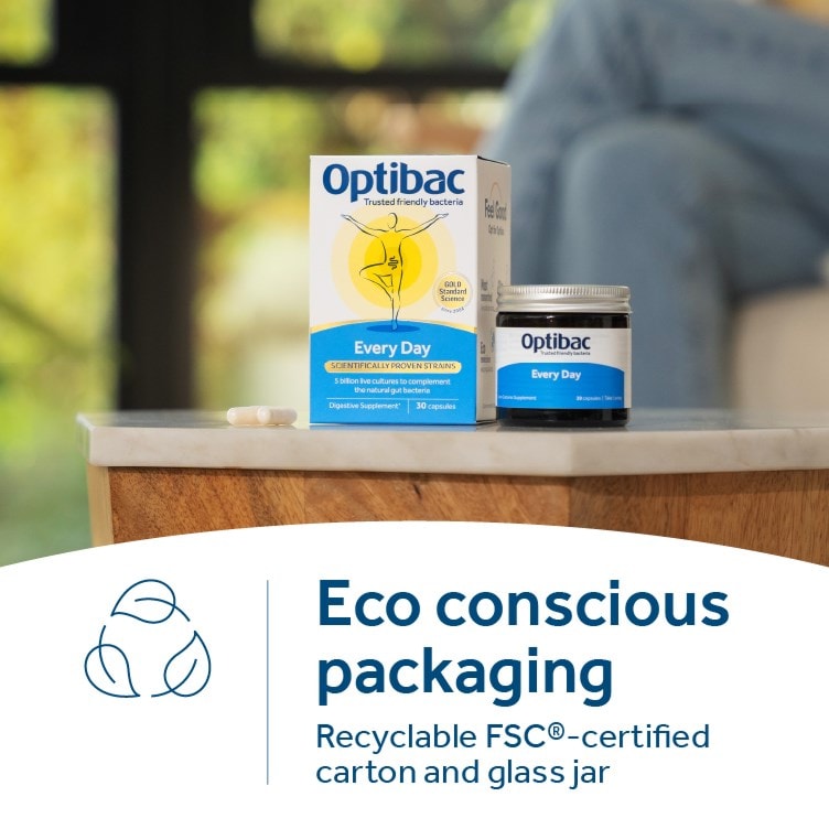 Optibac Probiotics Every Day - high quality daily probiotic capsule in eco conscious packaging - 90 capsules