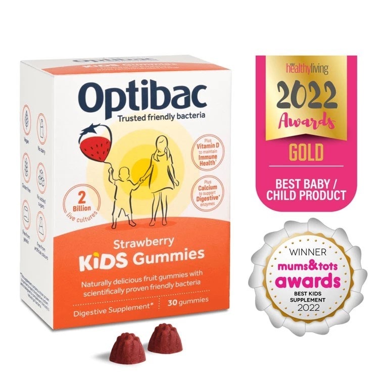 Optibac Probiotics Kids Gummies | kids probiotic gummies with added Vitamin D and Calcium | 2 pack