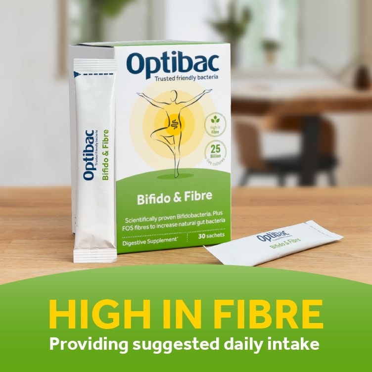 Optibac Probiotics Bifido & Fibre - probiotics providing suggested daily intake of fibre