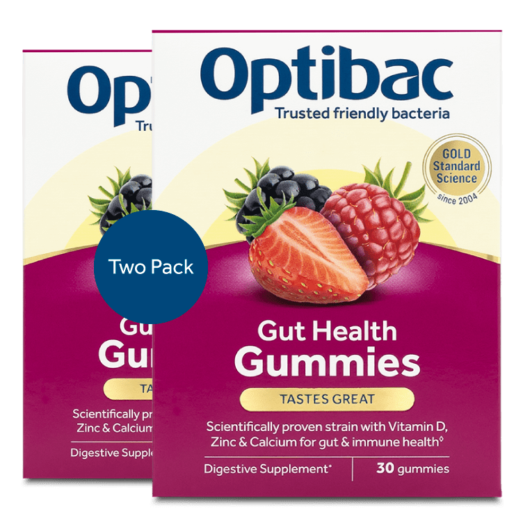 Optibac Gut Health Gummies - probiotic gummies for adults - two pack