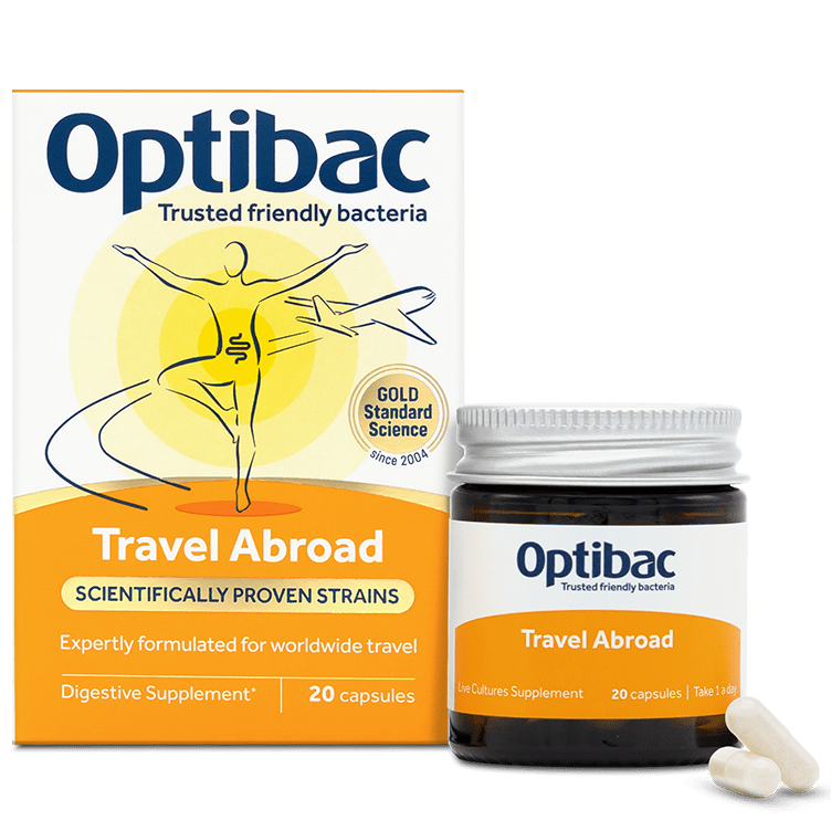 Optibac Probiotics Travel Abroad - scientifically proven probiotics for travel