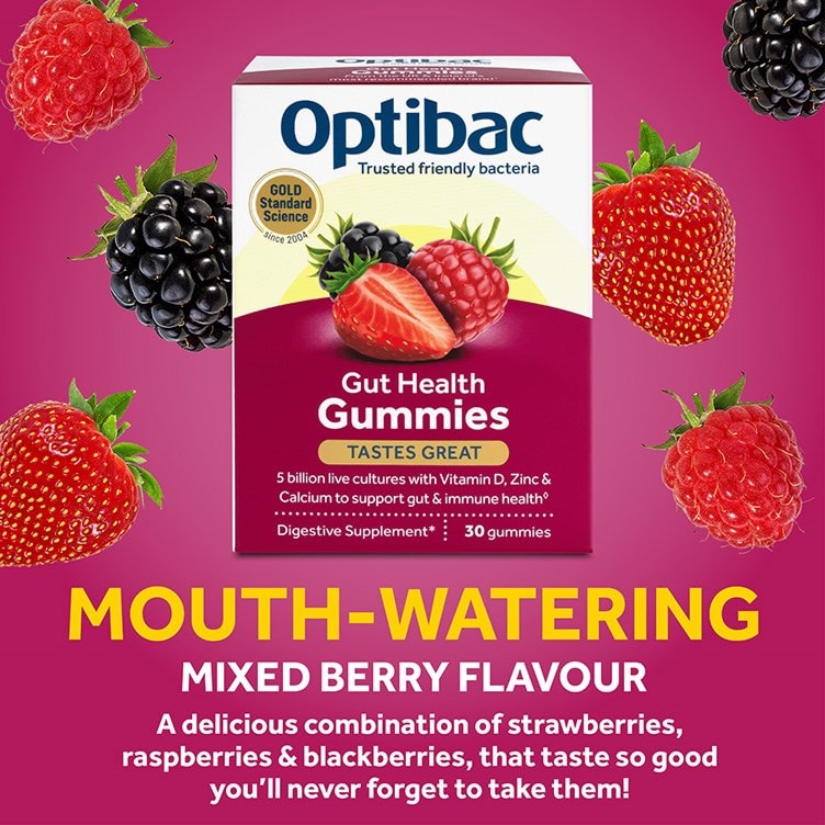 Optibac Gut Health Gummies - immune and gut health probiotic gummies - 90