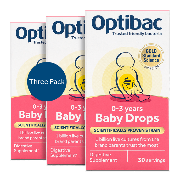 Optibac Probiotics Baby Drops - scientifically proven baby probiotics for babies, infants and young children - 3 pack
