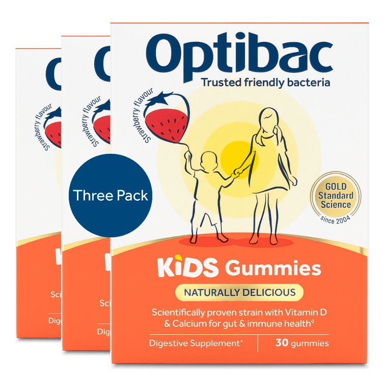 Optibac Probiotics Kids Gummies - three pack bundle of kids probiotic gummies