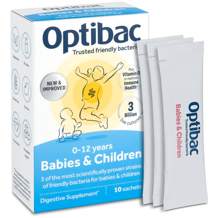 Optibac Probiotics Babies & Children - children's digestive supplement with added Vitamin D | 90 sachets