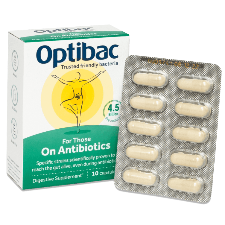 Optibac Probiotics For Those On Antibiotics Digestive Support During Antibiotic Course (10 capsules)