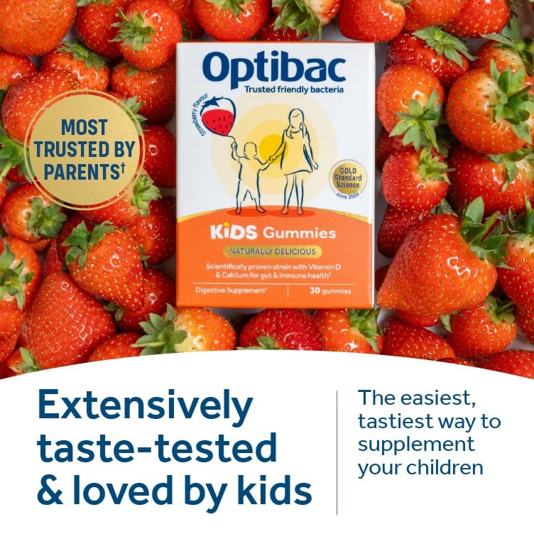 Optibac Probiotics Kids Gummies - kids probiotic gummies taste tested and approved by kids - three pack