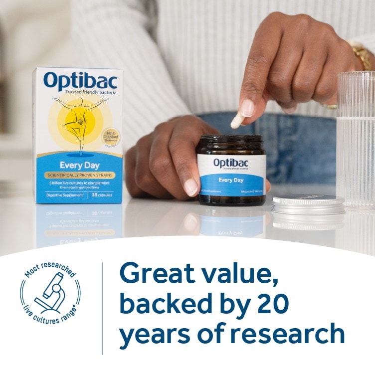 Optibac Probiotics Every Day - daily probiotic capsules backed by 20 years of research - 2 pack bundle
