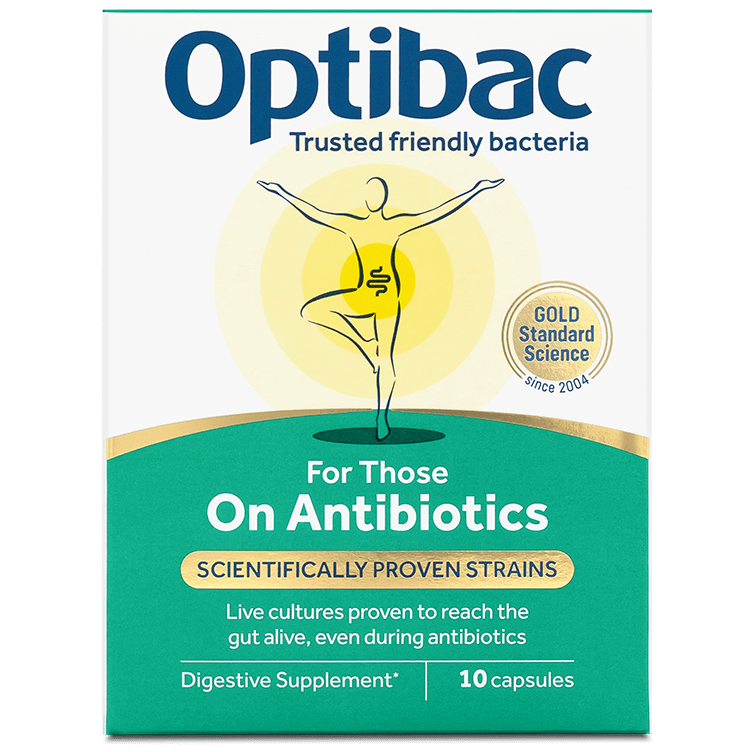 Optibac Probiotics For Those On Antibiotics - front of pack - 10 capsules