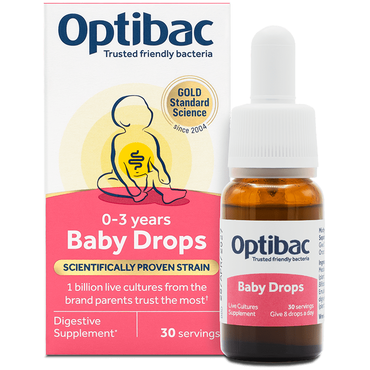 Optibac Probiotics Baby Drops - probiotic drops for babies, infants and young children from birth onwards - two pack