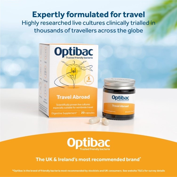 Optibac Probiotics Travel Abroad - Expertly formulated for travel